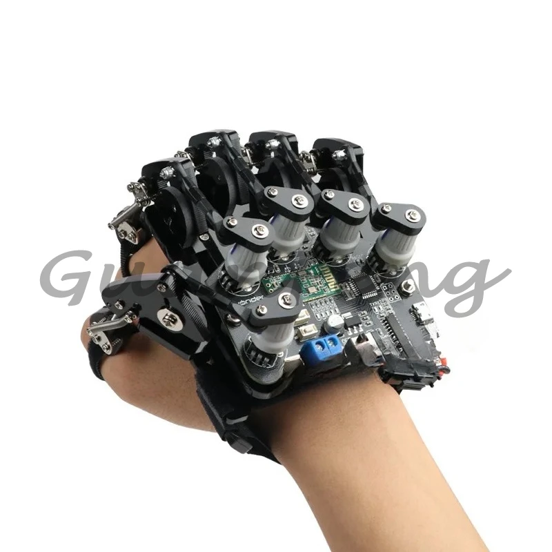 قفازات حسية جسدية مفتوحة المصدر يمكن ارتداؤها على هيكل خارجي ميكانيكي للتحكم الآلي #3