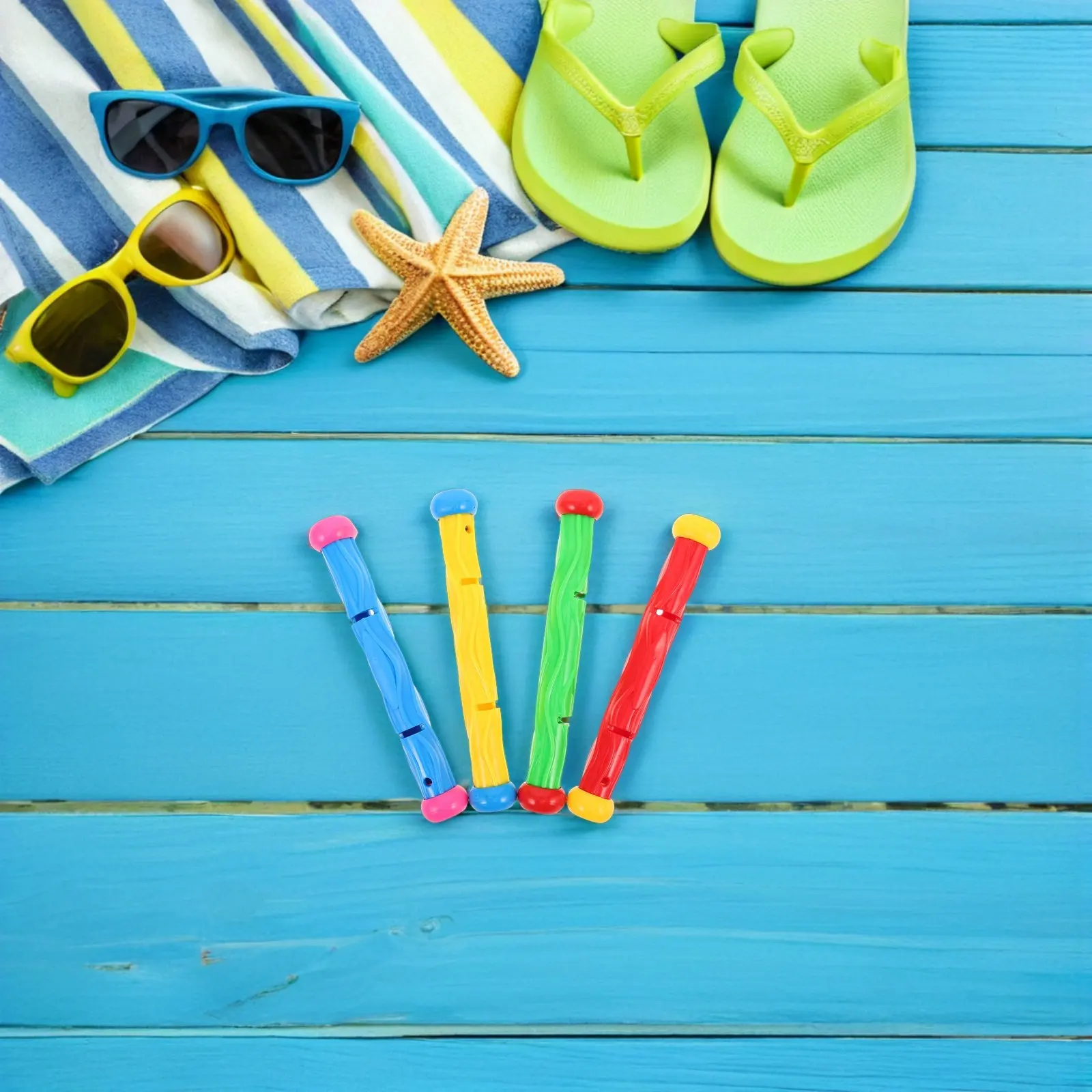 

4Pcs Childrens Pool Dive Sticks Swimming Training Sinks Enhances Coordination Underwater Adventure Beach Outings Summer Diving