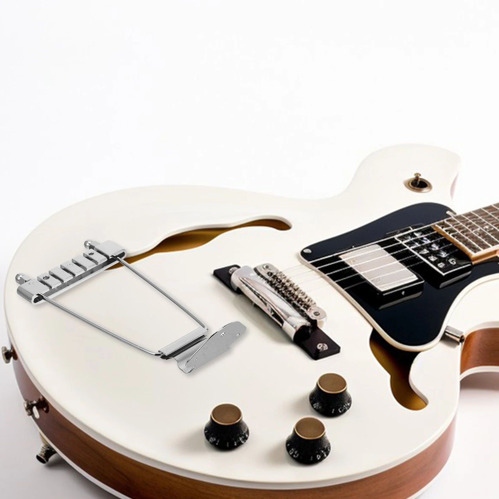

Premium Replacement Tailpiece 6 String Guitar Bass Silver Zinc Alloy 10Mm Spacing Upgraded No Screws Included