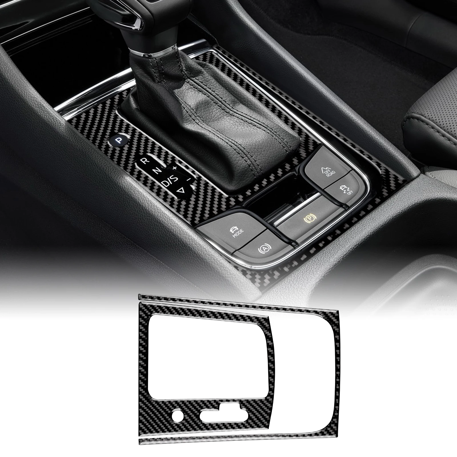 

For 2017 2018 2019 2020 2021 2022 2023 Skoda Kodiaq Soft Carbon Fiber Gear Shift Frame Window Switch Storage Panel Trim Sticker