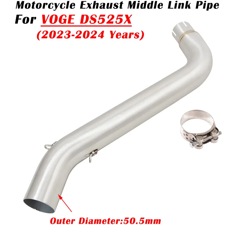 Slip On For VOGE DS525X DS 525X 20023 2024 Motorcycle Exhaust Escape System Modified Muffler 51mm Middle Link Pipe