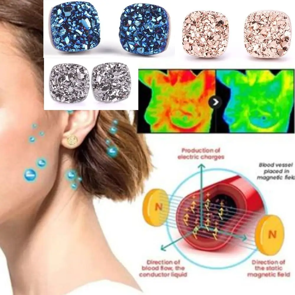 Lymphatic Drainage Earrings Lymphatic Magnetotherapy Earrings Magnetherapy Germanium Earrings Weight Loss
