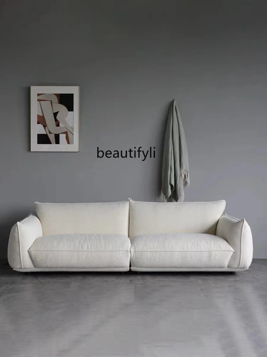 Italian Minimalist Cream Style Sofa Nordic Creative Modern Living Room Small Apartment Light Luxury Straight Row Sofa