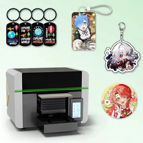 Small Mini A3 UV Printer Flatbed Printer XP600/DX7 Print Head Flex CD Invitation Card Refrigerator Magnet Badge Print