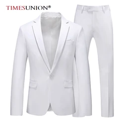 Trajes de Hombre Ropa Hombre conjunto de la chaqueta de la boda y los colores del caramelo Slim Fit formal de negocios de trabajo de la etapa de Groomsman traje blanco para los hombres