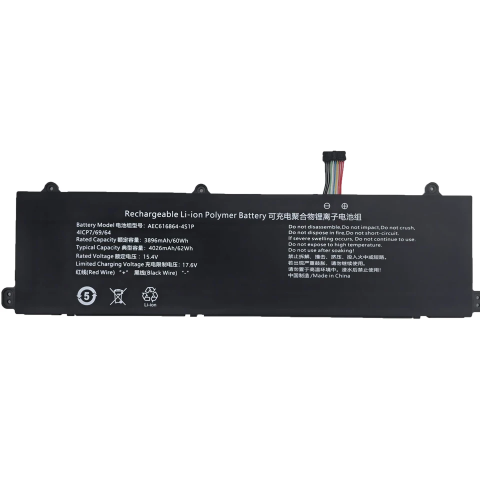AEC616864-4S1P 15.4V 60Wh 3896mAh Laptop Battery For MECHREVO 16-7602