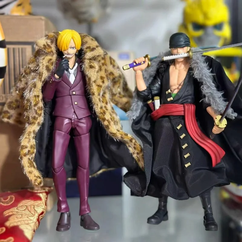 Capa de felpa con estampado de leopardo, ropa hecha a mano de la serie Anime Zoro Sanji, adecuado para juguete humanoide móvil de tamaño 1/12, Shf de una pieza