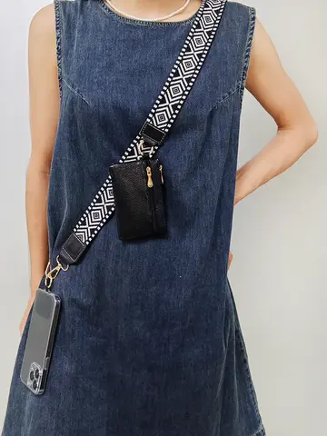 Adjustable Crossbody Mobile Phone Lanyard Strap Anti-lost Cell Phone Case Pendant With Zippered Wallet Card Gasket Coin Purse