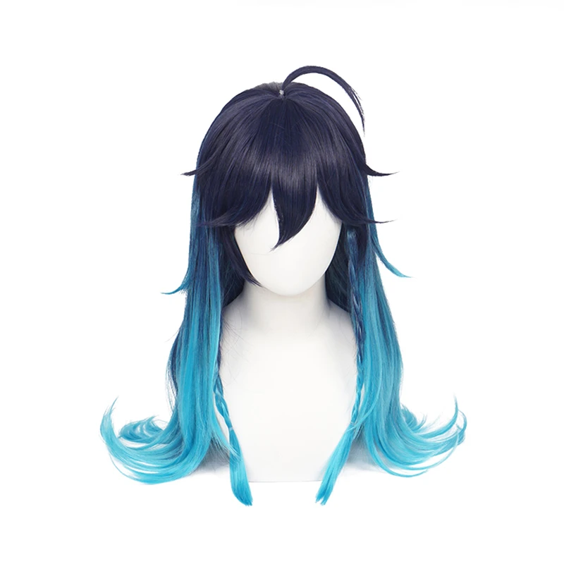 Game Genshin Impact Cosplay Venti Wig Female Long Heat Resistant Synthetic Halloween Party Woman Girl Wigs + Wig Cap