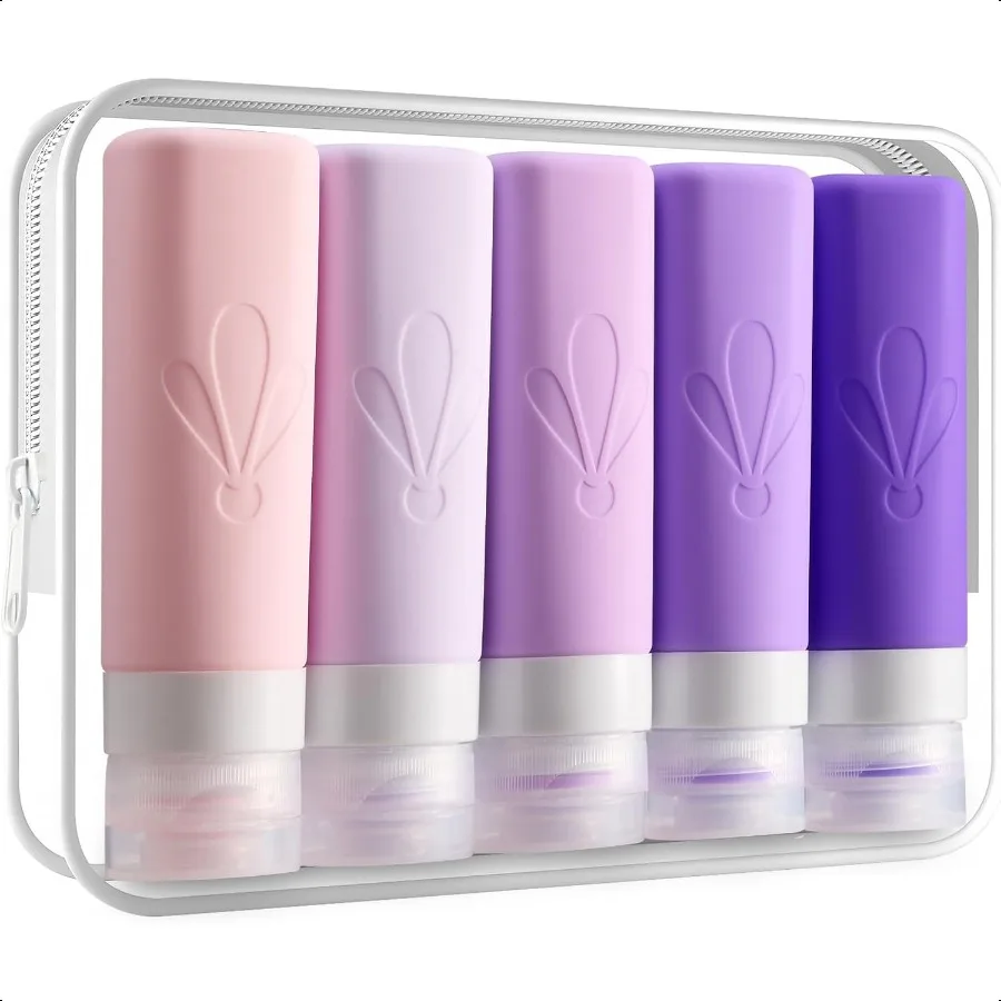 

INSFIT Travel Bottles for Toiletries TSA Approved 3oz Travel Size Containers BPA Free Leak Proof Squeezable Silicone Tubes for