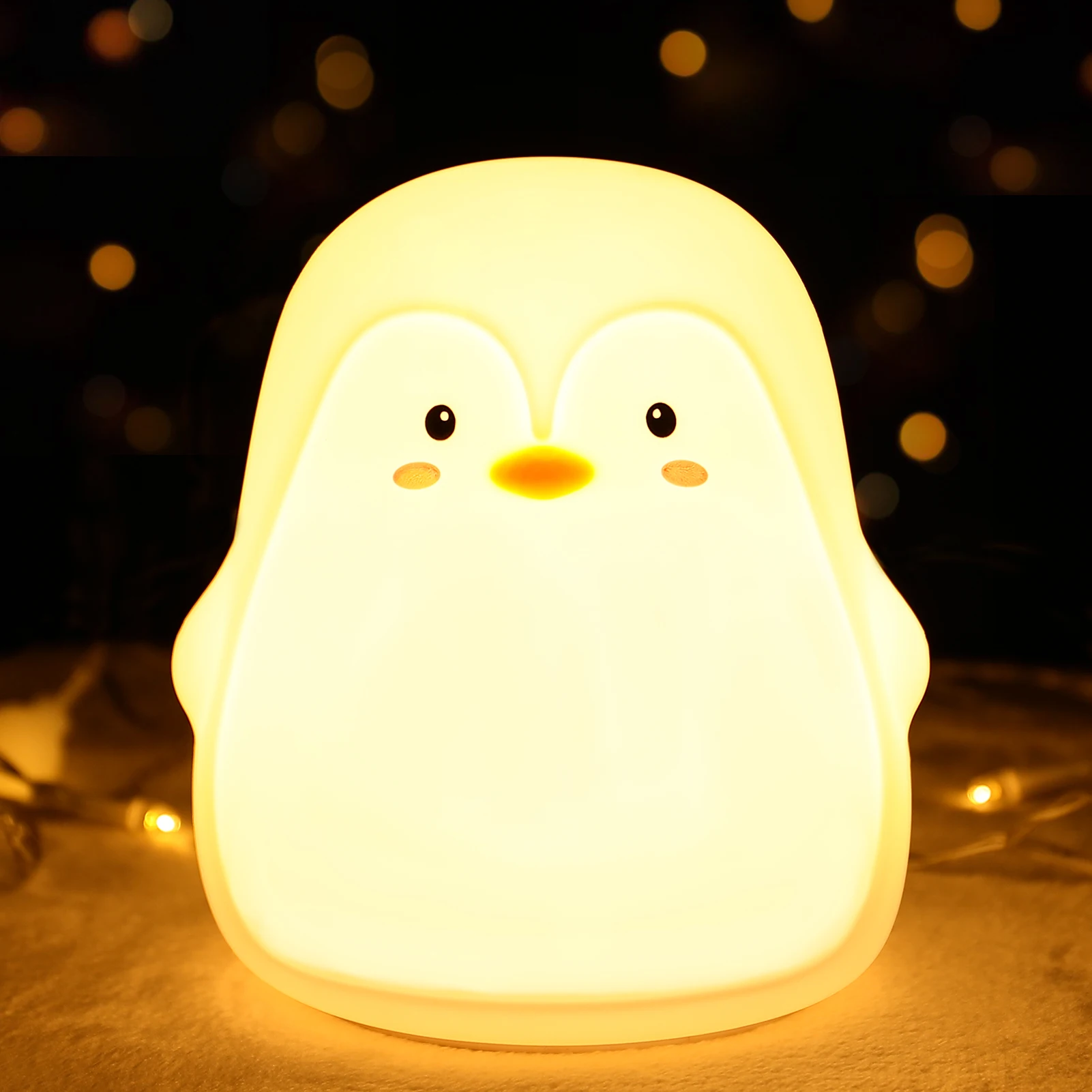 Cute Penguin Baby Night Light For Children 7 Colorful  Bedroom Lamp Led Usb Charging Eye Protection Child Lights  Gifts