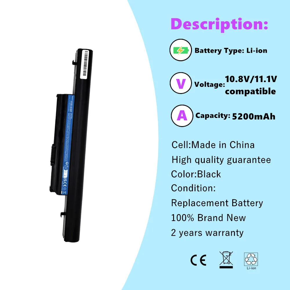 AS10B31  Laptop Battery For Acer Aspire 3820 3820T 4820 AS01B41 AS10B51 AS10B61 AS10B71 AS10B73 AS10B75 AS10B7E AS10E7E