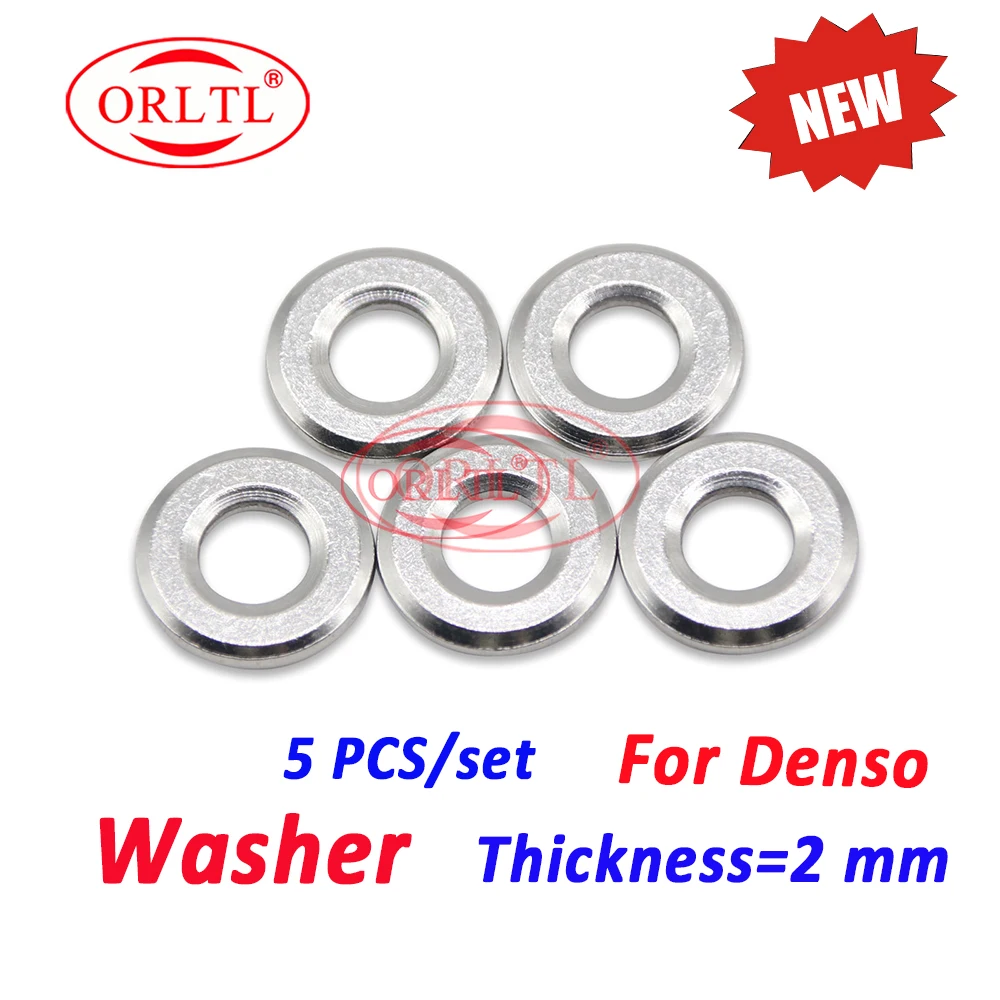 ORLTL 2mm Common Rail Injector Nozzle Heat Shield Washer Seal 5 Pieces For TOYOTA HILUX PRADO 3.0L D4D 095000-8290 095000-6250