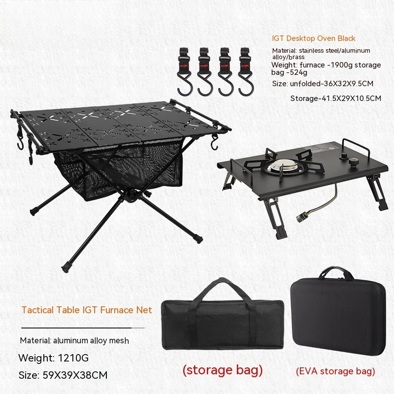 Imagem -05 - Mesa Dobrável de Liga de Alumínio Portátil Igt Mesa de Acampamento Outdoor Ultra Light Caminhadas e Equitação Mesa Tática