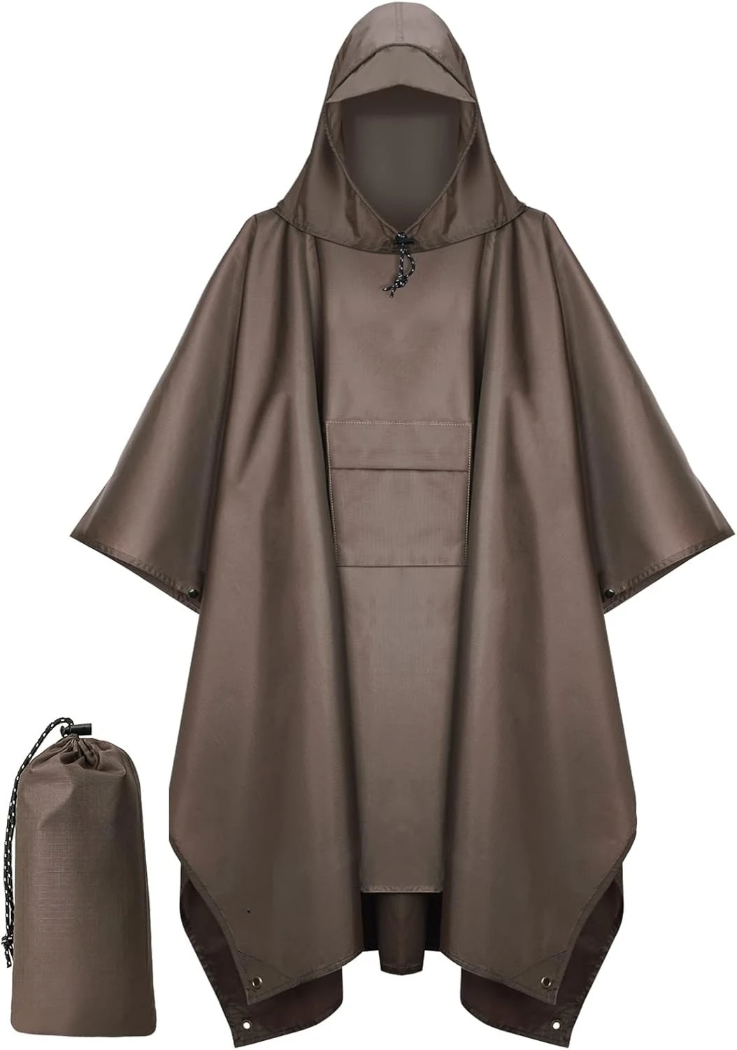 

2026 New 1 PCS Adult Waterproof Hooded Rain Poncho with Pocket Lightweight Unisex Raincoat for Hiking Camping Emergency.