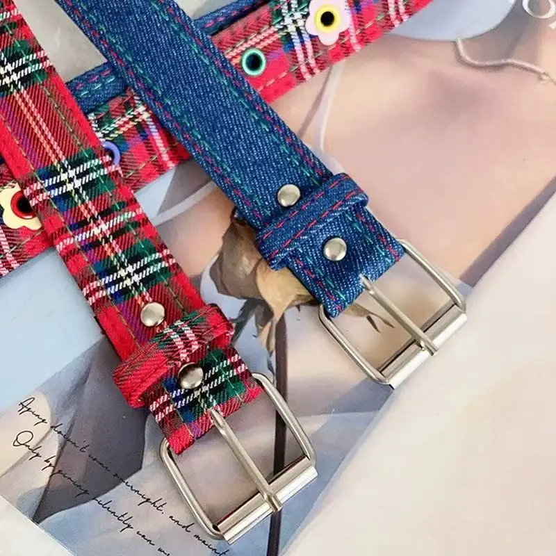 Y2K süßer Blumen-Leinengürtel, weiblicher würziger Mädchen-Straßen-vielseitiger Gürtel, modische Retro-Studentenjeans, trendig