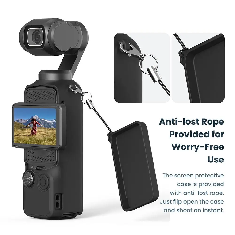 Capa de silicone para Dji Osmo Pocket 3, Anti-Scratch Gimbal Camera Handle, Capa protetora de lente macia, Gimbal Acessório