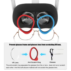 Moldura de proteção de lente de plástico com anel anti-arranhões AMVR para acessórios Oculus Quest 2/Rift S VR