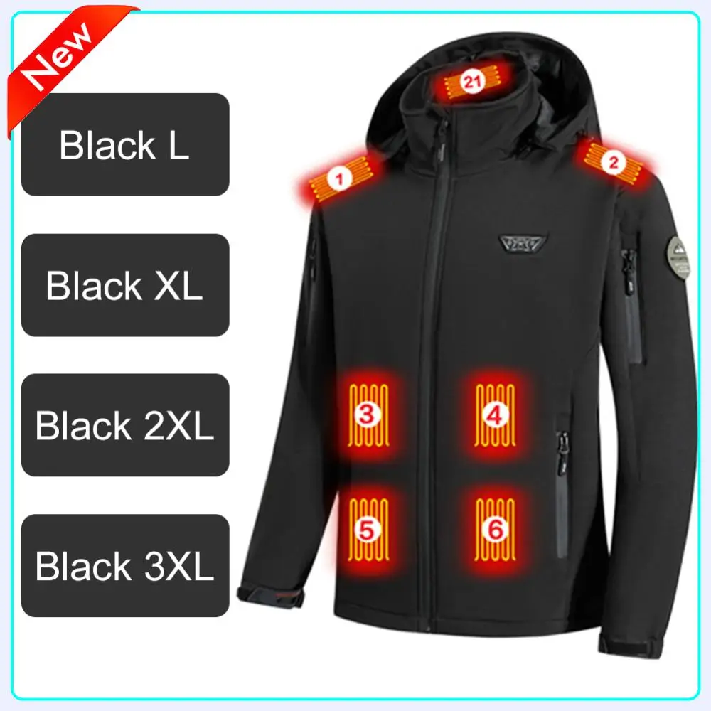 

21 Areas Heated Jacket USB Electric Heating Jackets Camping Warm Heated Clothes for Men Women