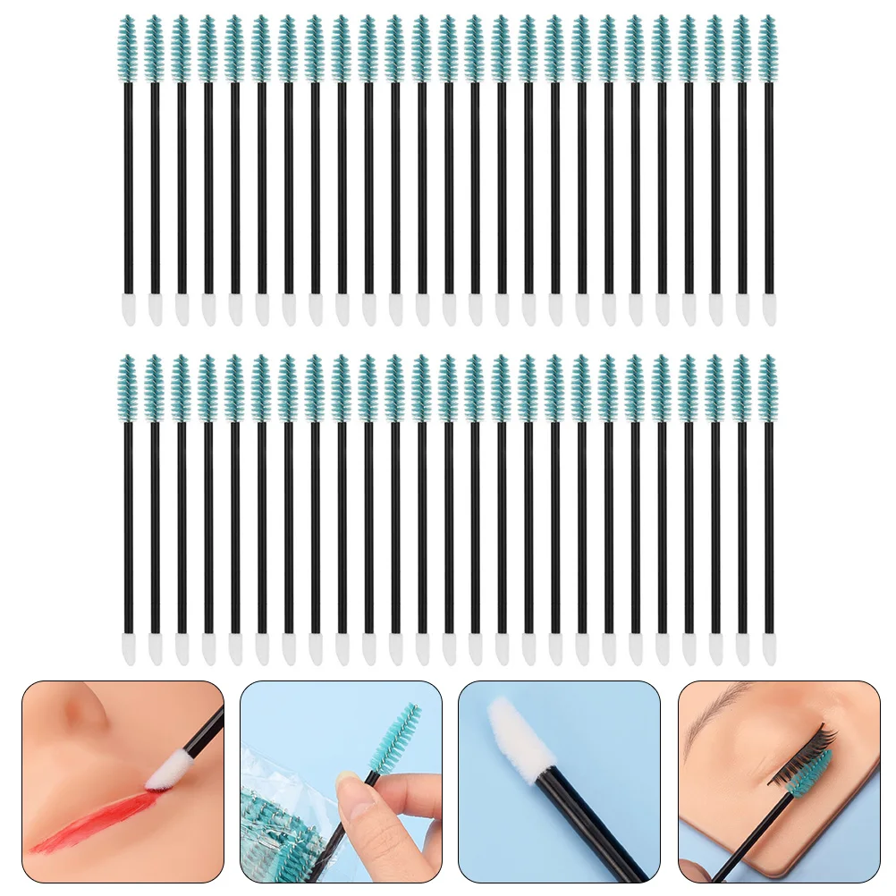50pcs Eyelash Brush Brow Brushes Black Rod Blue Disposable Lashes Extensions mascara Wands Eyebrow Salon Travel