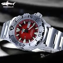 HEIMDALLR Monster V2 Frost orologio automatico da uomo NH36A vetro zaffiro meccanico da uomo 62mas orologio subacqueo luminoso PVD nero 200M