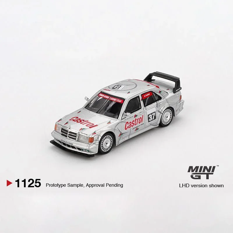 โมเดลรถ MINI GT 1:64 Lamborghini Revuelto สีม่วง รุ่นฉลองครบรอบ 30 ปี พร้อมรถ Mercedes-Benz 190E 2.5-16 Evolution II สีดำด้าน  วัสดุโลหะผสม สำหรับสะสมและตกแต่ง