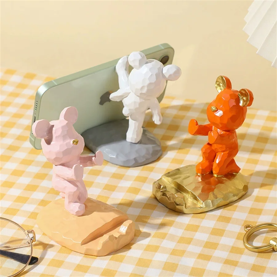 

Cute Bear Phone Holder for Watching TV Creative Gift Idea Lovely Girl Heart Adorable Bear Stand for Tablets And Mobile Phones
