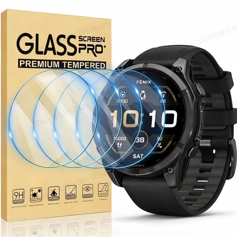 واقي شاشة من الزجاج المقوى متوافق مع ساعة Garmin Fenix 9 Pro، مصمم لساعات Garmin Fenix 9 و Fenix 9 Pro، متوفر بأحجام 51 مم و 47 مم و 43 مم.