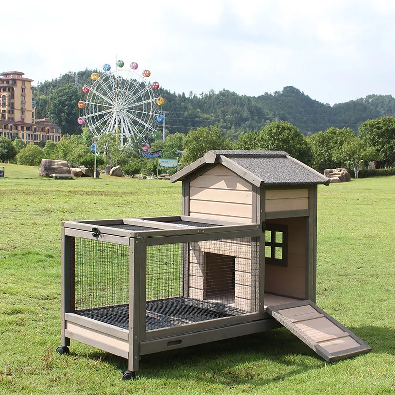 

Outdoor Large Anti-spray Urine Luxury Pump-out Rabbit Nest, Rabbit Cage Solid Wood Large Space Outdoor Farrowing Nest