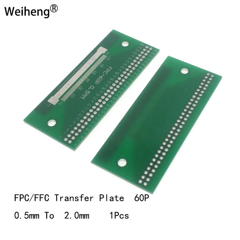 Placa de transferência painel, PCB conversão, DIP espaçamento, FPC, FFC, 60P, 0.5mm conversão, 2.0mm, 10pcs