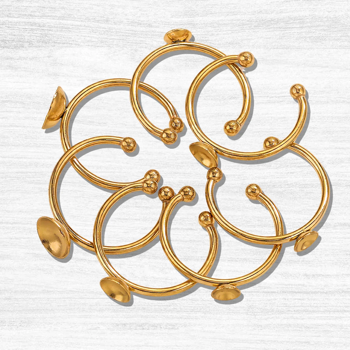10PCS/ Lot Stainless Steel Adjustable Blank Ring Holder 4 5 6 8MMDIY Ladies Charm Finger Ring Jewelry