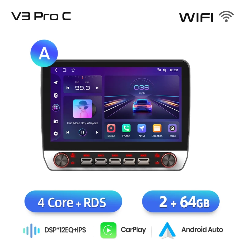 Junsun 13.1″ QLED draadloze CarPlay Android Auto autoradio voor Mazda 3 BK Maxx Axel 2004-2013 Intelligente systemen DSP SWC RDS GPS