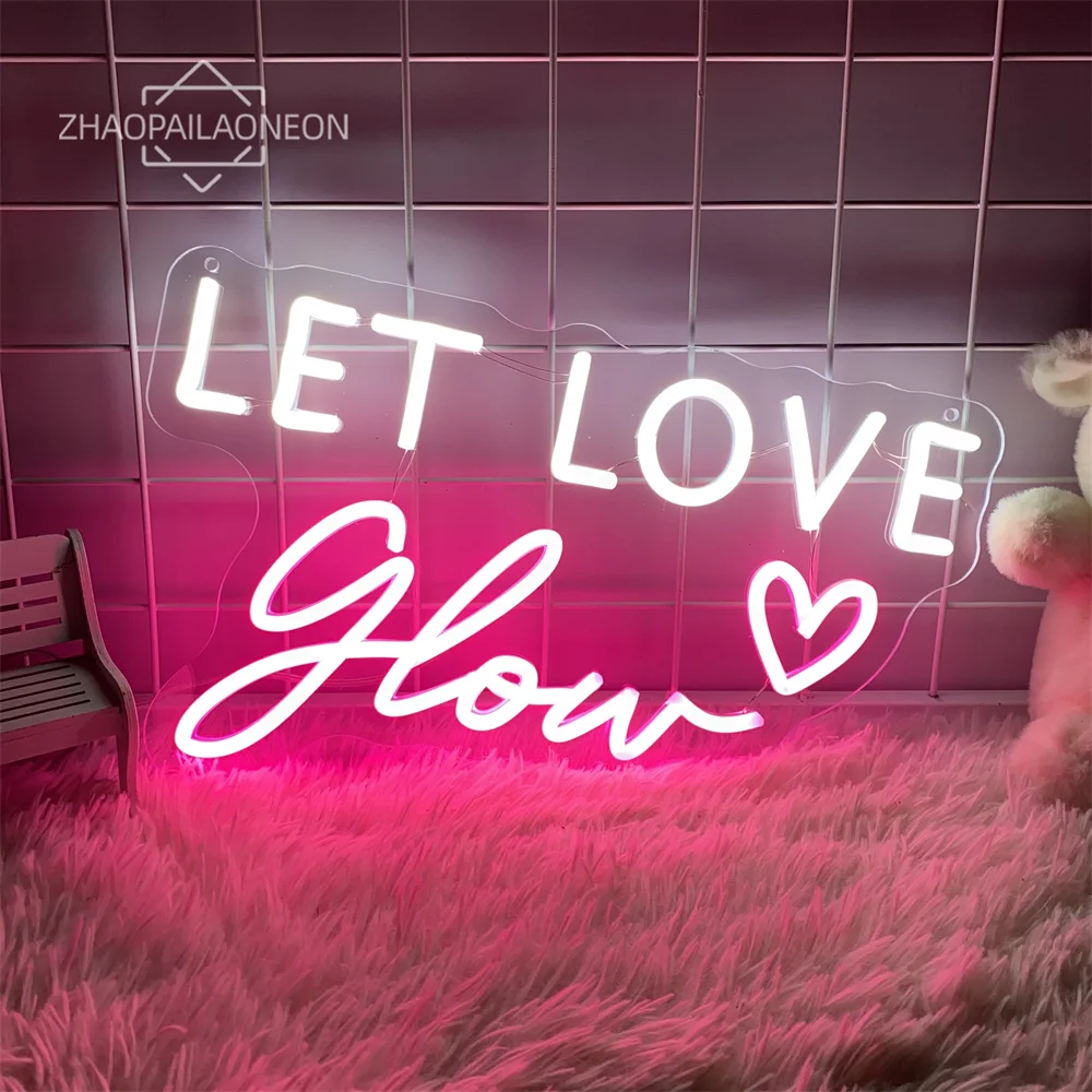 Let'Love Glow Neon Sign Led I Love You 3000 Neon Sign Wedding Decoration Mariage Party Neon Lights Bedroom Decor Wall Hanging