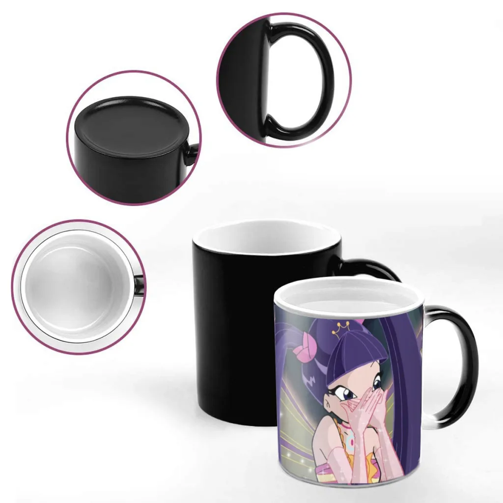 Girl-W-Winx Catoon Clubs Newest Design Coffee Mugs Heat Color Changing Milk Tea Cup Colorcup For Birthday Gifts