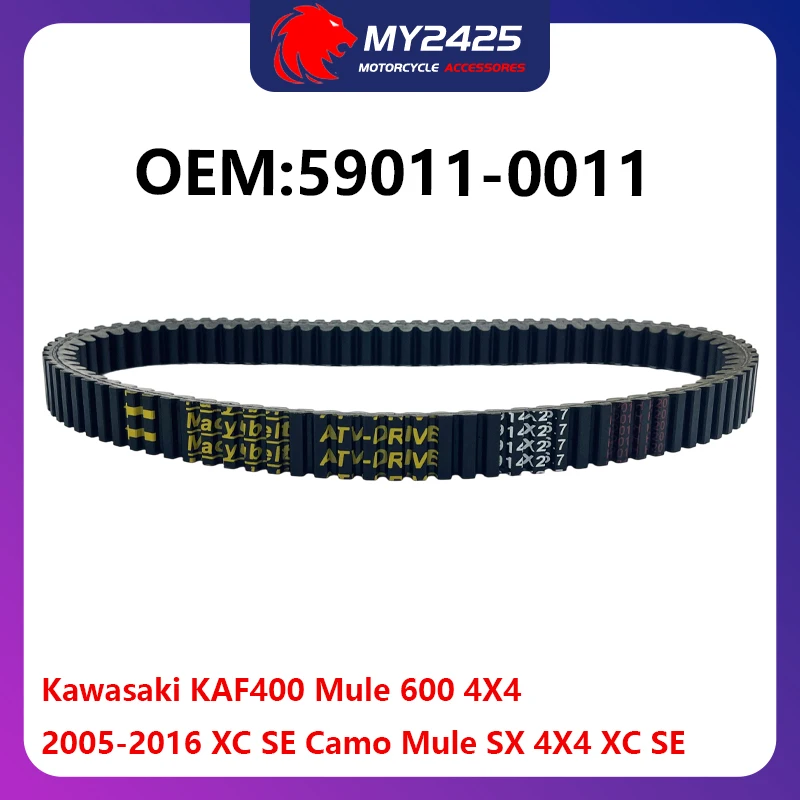 

Rubber Toothed Drive Belt 914x26.7 For Kawasaki KAF400 Mule 600 4X4 2005-2016 XC SE Camo Mule SX 4X4 XC SE 590110011
