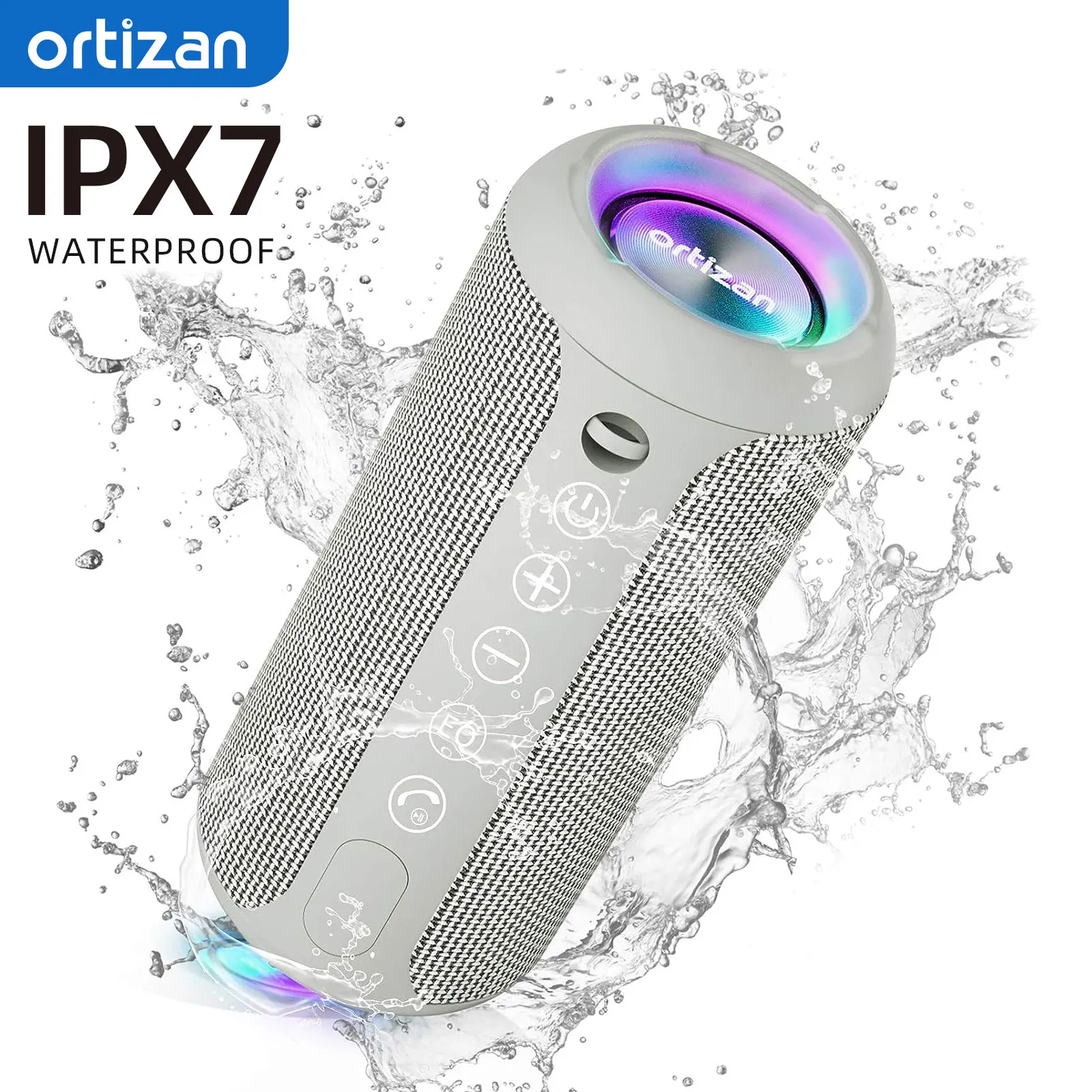 

Ortizan X10 Bluetooth Speaker Enhanced Bass Portable Speaker with TF Card Slot 30H Playtime IPX7 Waterproof Speaker for Camping