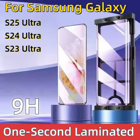 For Samsung Galaxy S24 S25 Ultra S23 S22 S21 S20 S10 S9 PLUS Explosion-proof Screen Protector Glass Protective with Install Kit