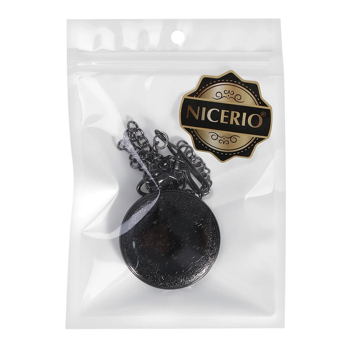 

Retro Vintage Quartz Pocket Watch Black Roman Numerals Analog Steampunk Hollow Pointer Stainless Dial Unisex