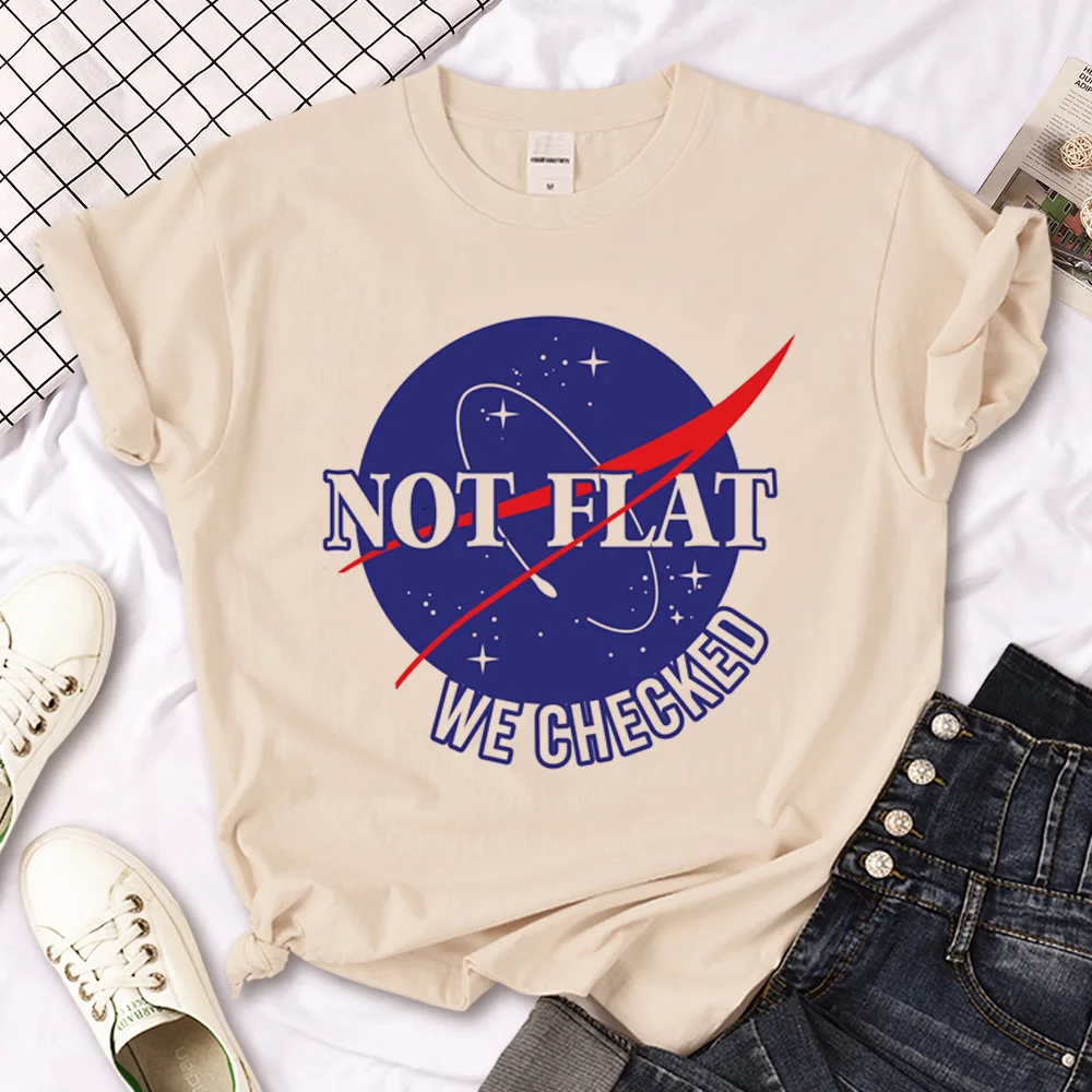 

Not Flat We Checked t shirt women funny t shirt girl comic clothing