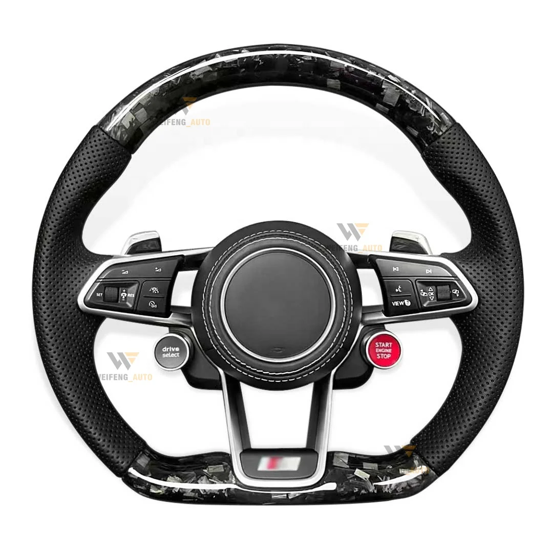 Black Forge Steering Wheel Cover Real Leather Steering Wheel by XWF for Volkswagens Golf 7 GTI Golf R MK7 VW Polo PQ MQB Sports