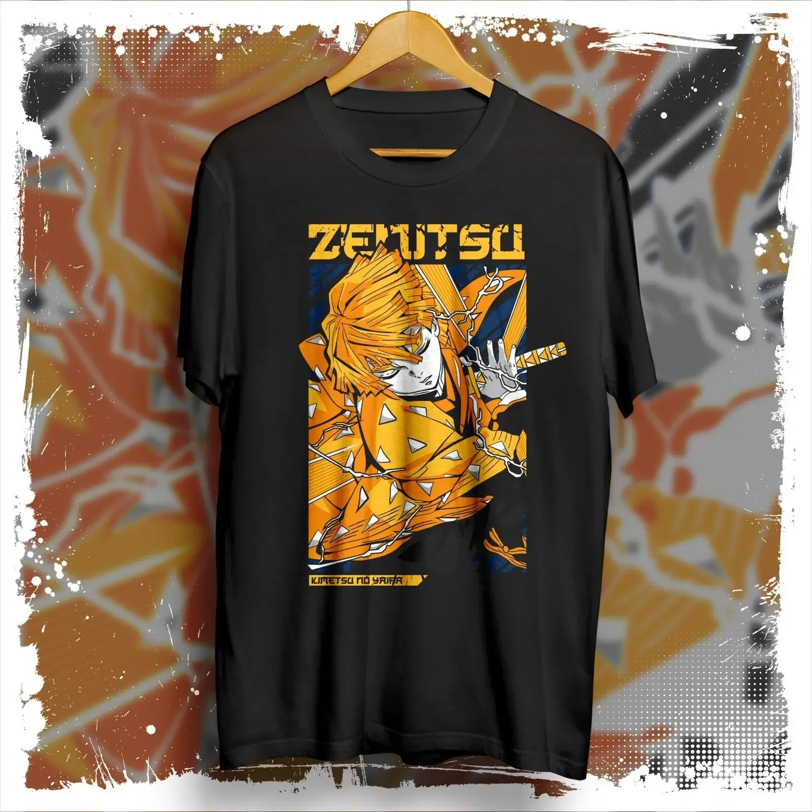 Zenitsu Agatsuma anime graphic tees, Demon Slayer tshirt, anime shirt