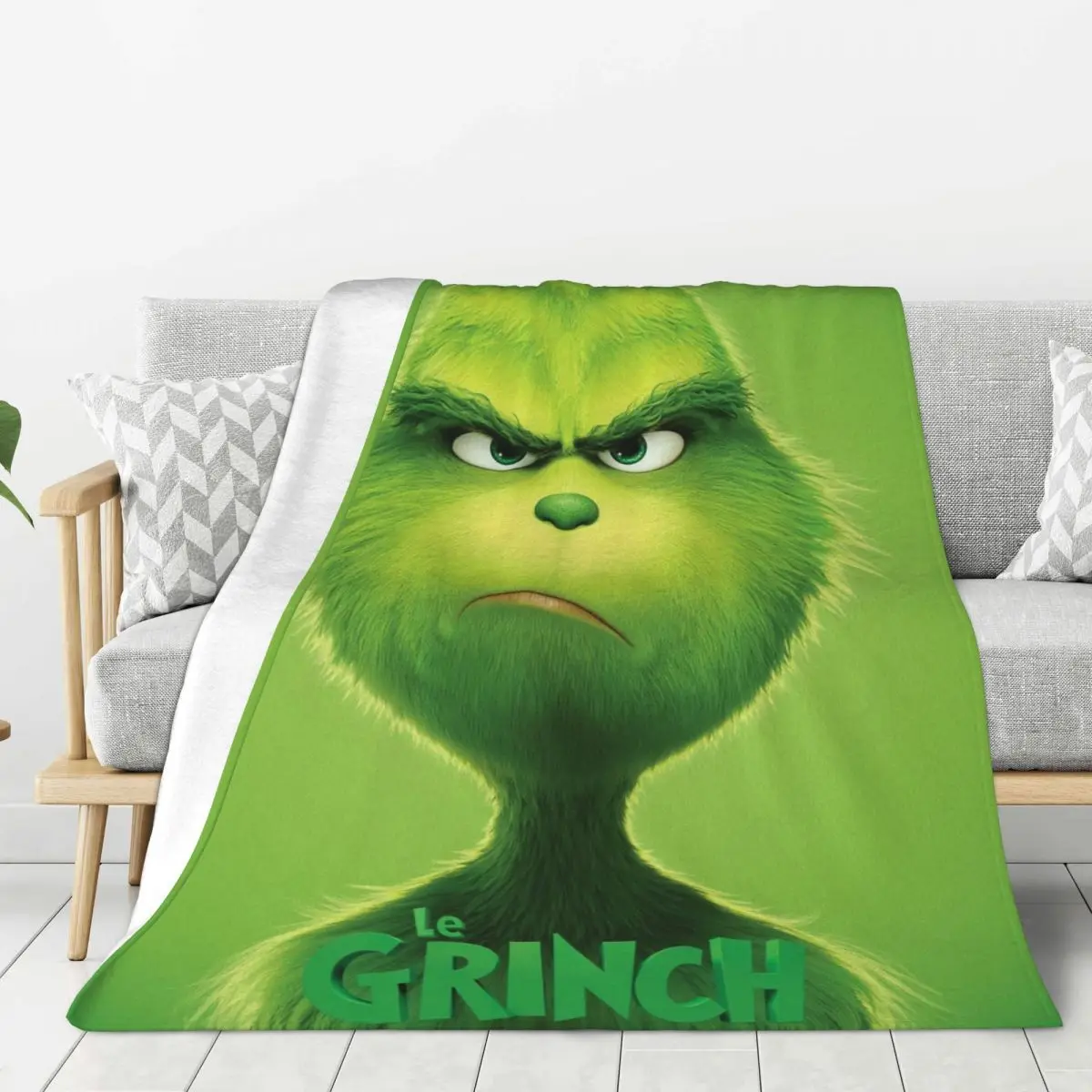 3D G-Grinch Blanket Christmas gift flannel blanket, warm, skin-friendly, suitable for office, home, travel, camping