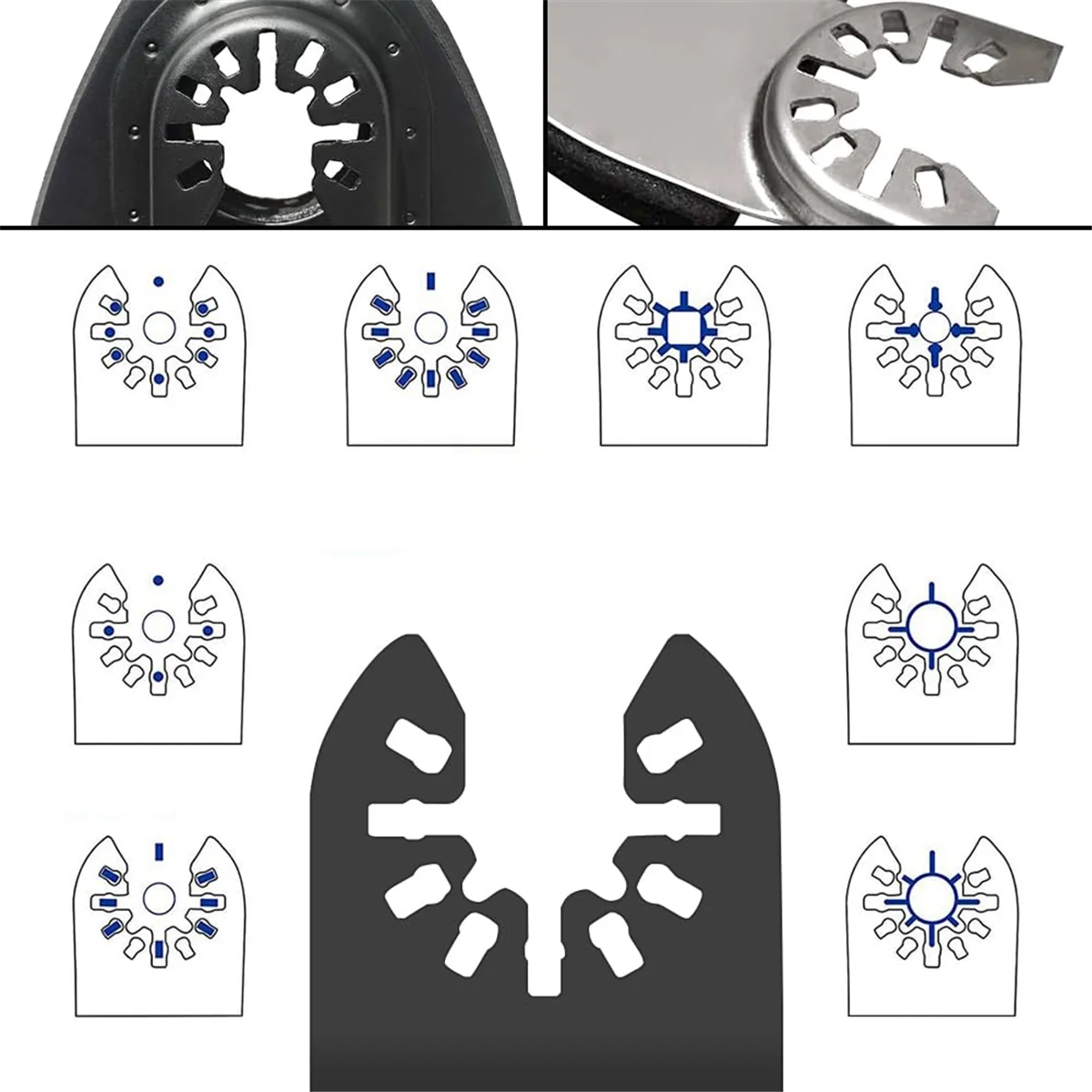 CYL-156Pcs Oscillating Tool Sanding Pad Kit, 3Pcs Triangle Sanding Pads and 3Pcs Finger Sanding Pad, 150Pcs Sandpaper