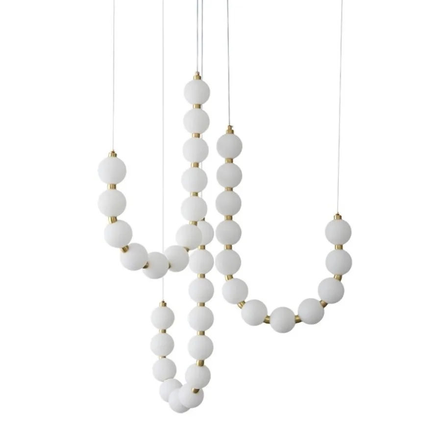

Buddha Bead Pearl Necklace Light Restaurant Glass Ball Stair Light
