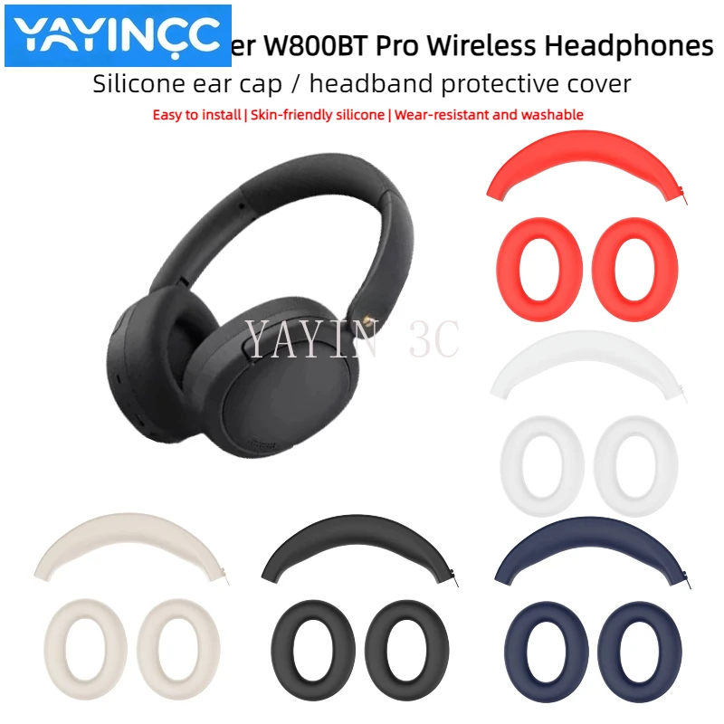 

YAYINCC Silicone protective cover Soft and skin friendly for Edifier W800BT Pro Wireless Headphones Ear muffs / zipper headband