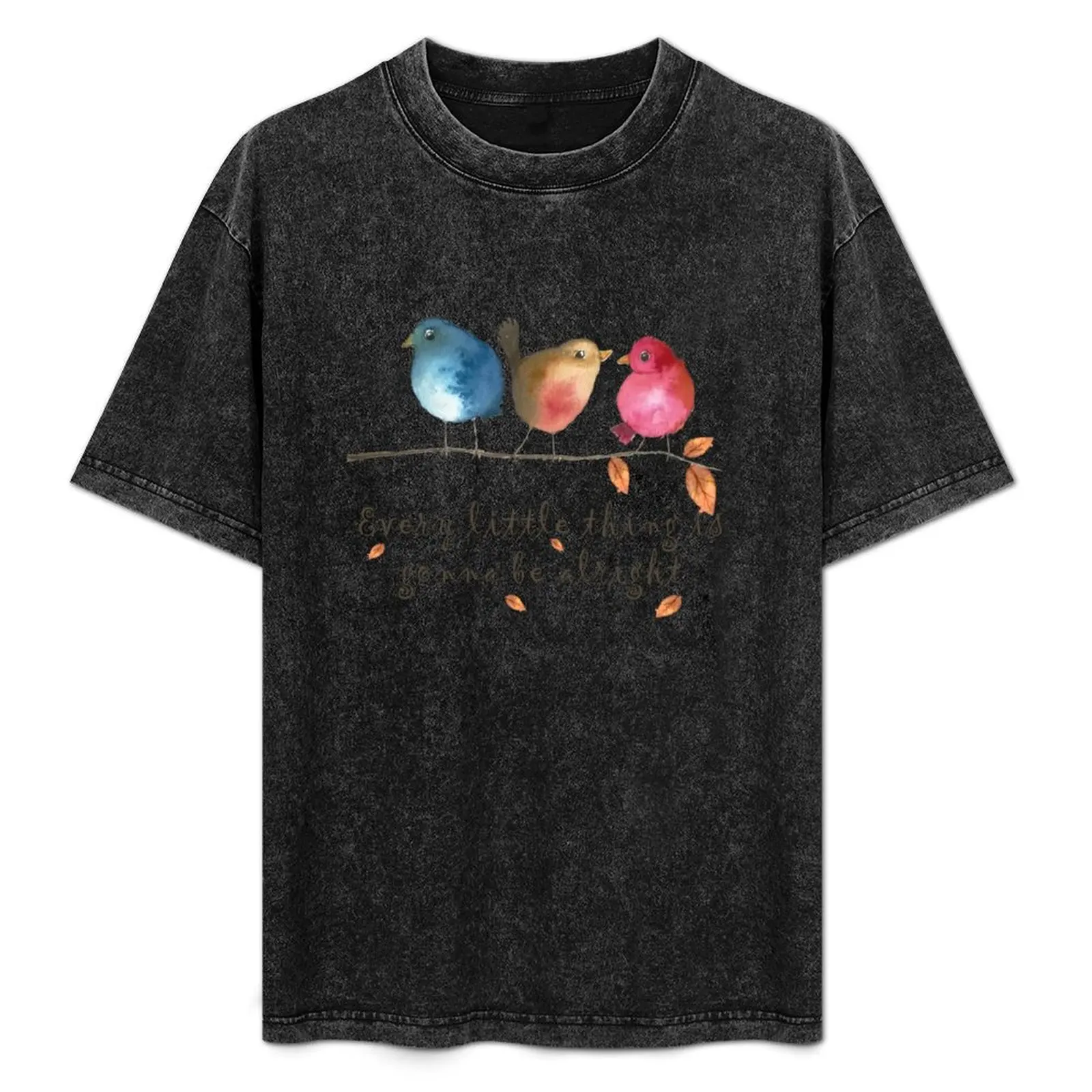 

Every Little Thing Is Gonna Be Alright T-Shirt Basic Plain Short Sleeve Crew Neck Tee