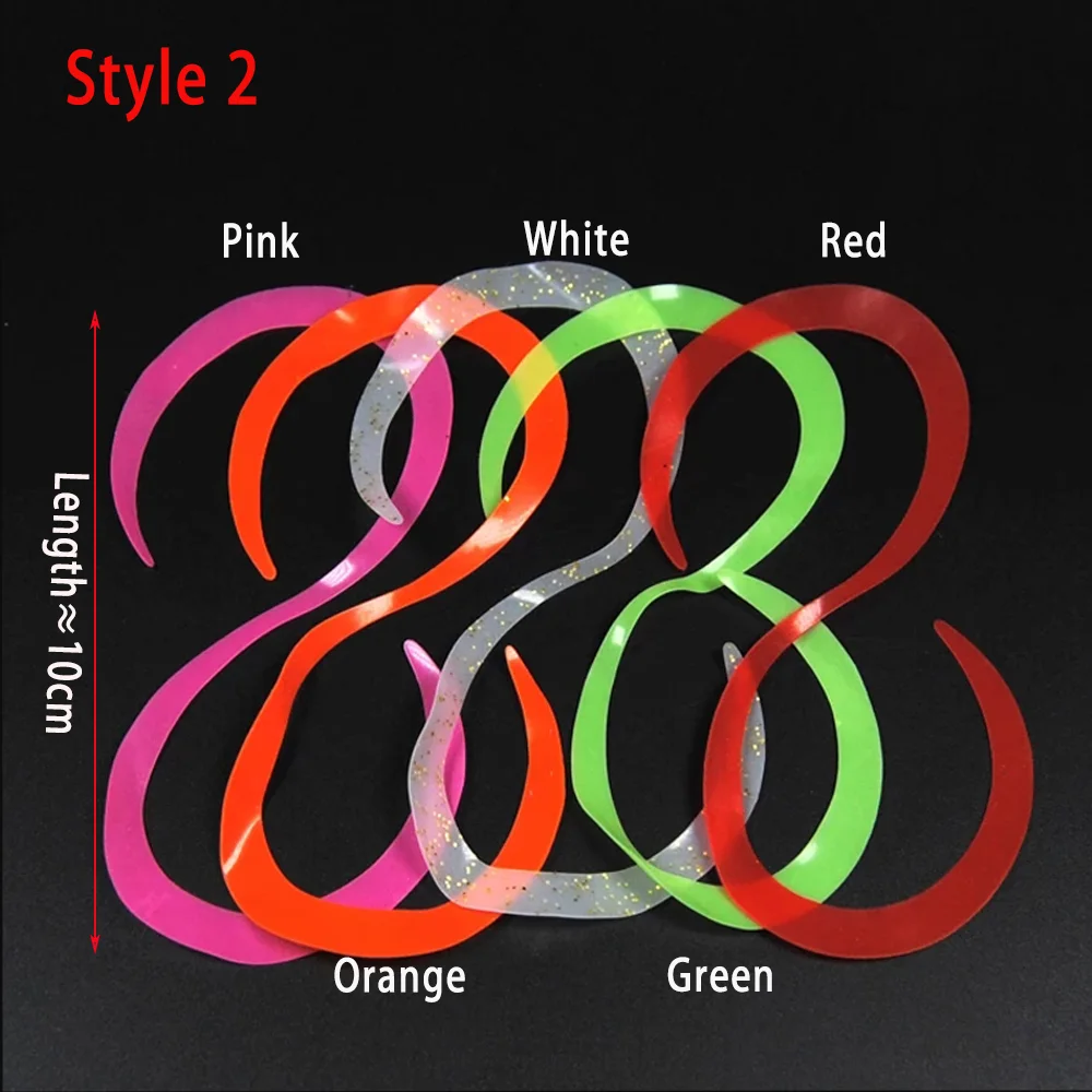 LIONRIVER 20PCS Silicone Rubber Luminous Skirts Streamer Trailers Jigs Snapper Saltwater Fishing Trolling Lure Material