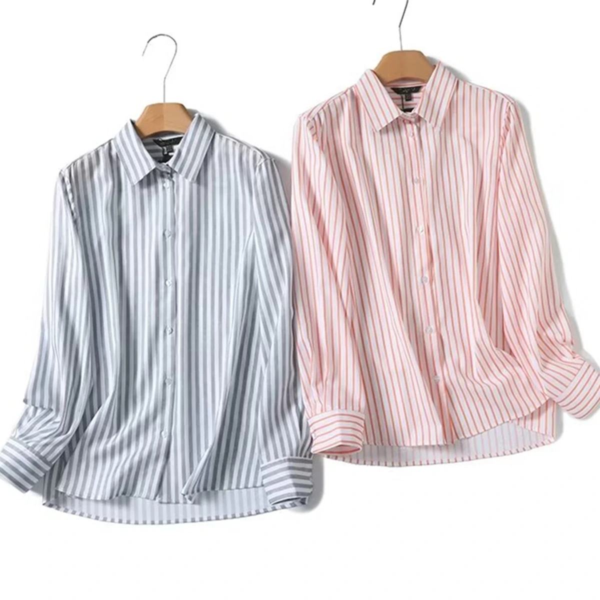 

Withered French Striped Shirt Minimalist Fashion Ladies For Commuter Casual Long Sleeved Loose Fitting Shirt For Women Tops