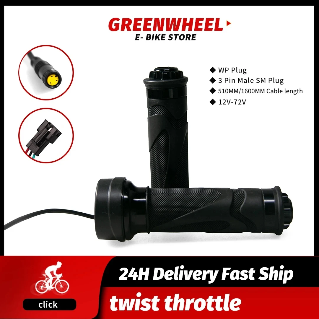 

Electric Bike Twist Throttle Speed Control Grip 24V 36V 48V 155CM Handle Thumb Throttle For Bafang Motor Ebike Parts Accessories