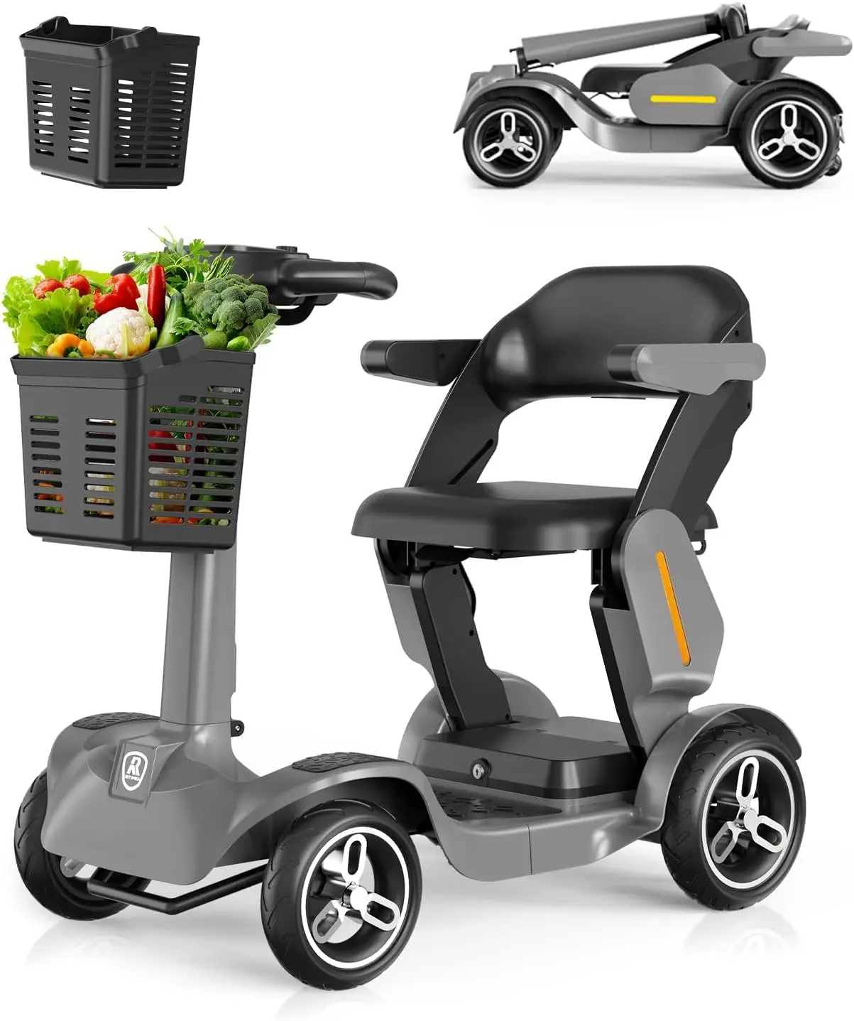 

Легкий складной электроскутер для пожилых людей и взрослых - 4-колесный электроскутер, дальность хода 30 миль, скорость 6 миль/ч, индивидуальная настройка